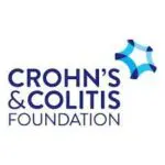 A blue and white logo of crohn 's & colitis foundation.